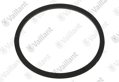 Schwarzer O-Ring auf heller Unterlage, geeignet für Anwendungen in Heiz- und Sanitärsystemen. Marke Vaillant.